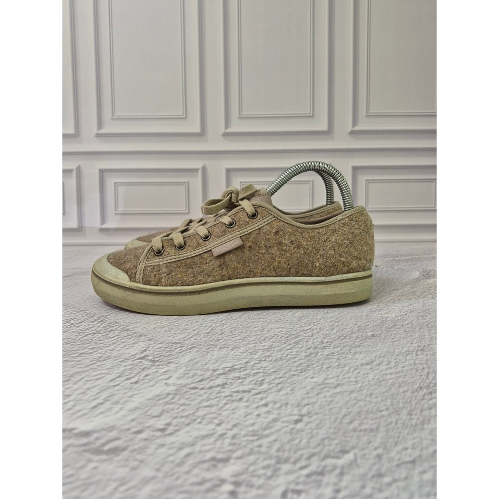 KEEN Womens 8.5 Elsa Lite Casual Comfort Low Top‎ Sneakers Felt Lace Up Tan